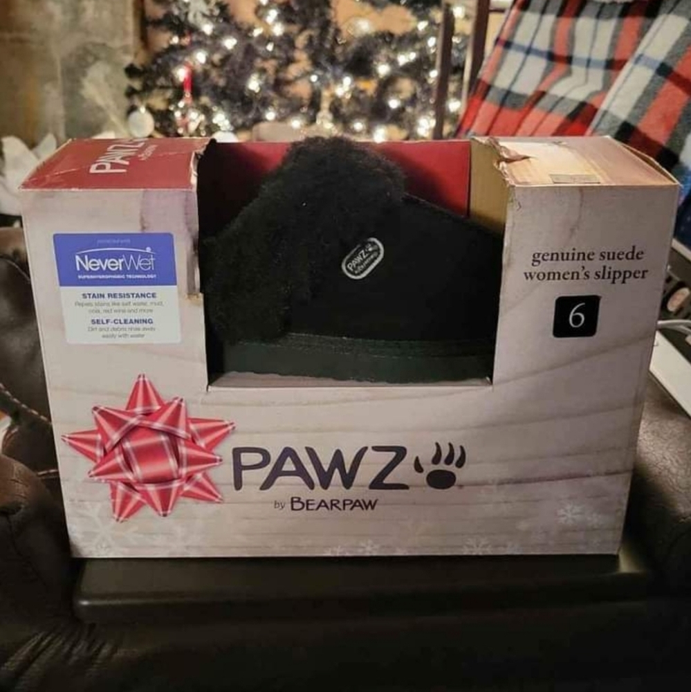 Black Pawz slippers size 6